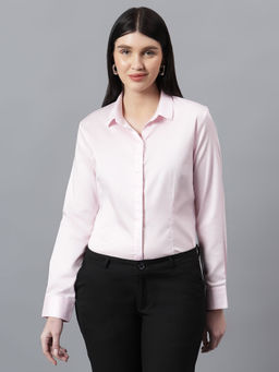 Cantabil - Pink Solid Regular Fit Shirt
