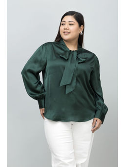 PURYS PLUS - Green Solid Regular Fit Top