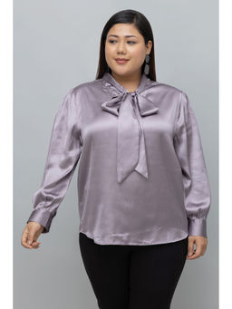 PURYS PLUS - Lavender Solid Regular Fit Top