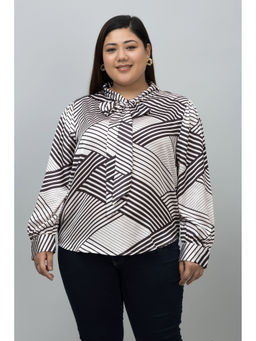 PURYS PLUS - White Printed Regular Fit Top