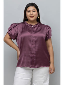 PURYS PLUS - Wine Solid Regular Fit Top