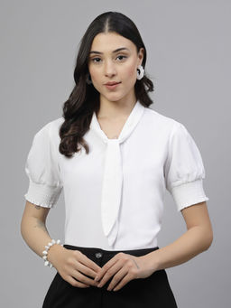 Style Quotient - White Solid Regular Fit Top