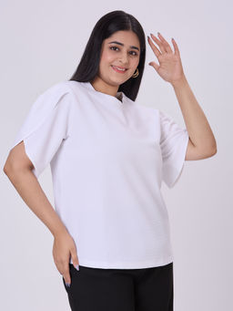 Style Quotient - White Solid Regular Fit Top