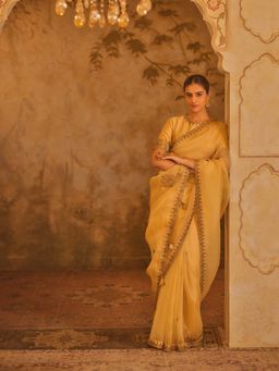 AFRIYA - Tajra Gold Organza Saree