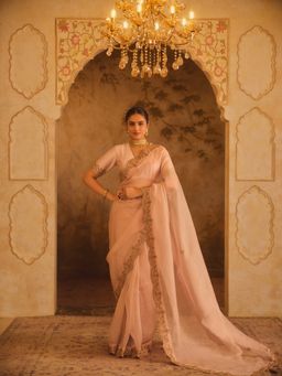 AFRIYA - Tajra Pink Organza Saree