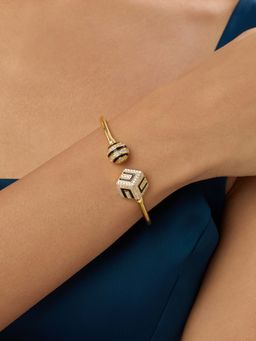 Isharya - White Transcenta Cuff In 18Kt Gold Plated