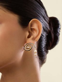 Isharya - White Dream Drip Studs In 18Kt Gold Plated