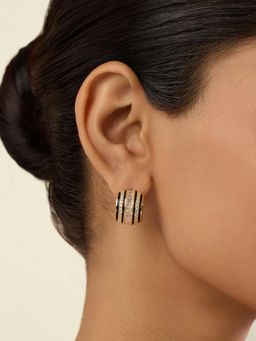 Isharya - White Mirage Huggie Hoops In 18Kt Gold Plated