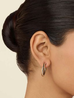 Isharya - White Notura Hoops In 18Kt Gold Plated