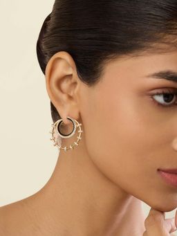Isharya - White Tanguya Double Hoops In 18Kt Gold Plated