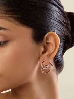 Isharya - White Gala Heart Hoops In 18Kt Gold Plated