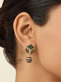 Isharya - Multi-Colour Arpelle Surreal Danglers In 18Kt Gold Plated