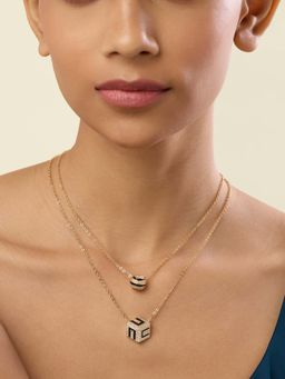 Isharya - White Dustelle Layered Necklace In 18Kt Gold Plated