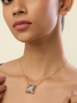Isharya - Multi-Colour Vyntra Pendant Necklace In 18Kt Gold Plated