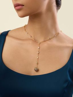 Isharya - Purple Evoka Y Necklace In 18Kt Gold Plated