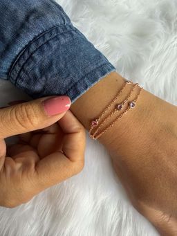 Mon Tresor - Rose Gold Rose Twilight Link Bracelet