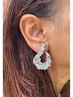 Mon Tresor - White Diamond Cluster Celeste Earrings
