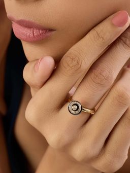 Isharya - White Lymora Ring In 18Kt Gold Plated