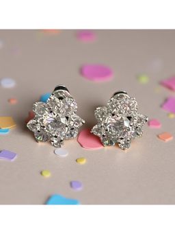 Mon Tresor - White 20 Cents Flower Stud Earrings