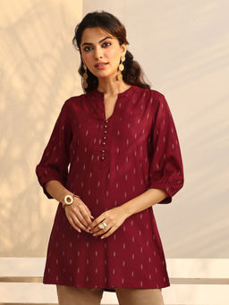 Libas - Red Printed Woven Short Kurti