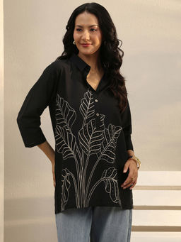 Libas - Black Printed Straight Kurti