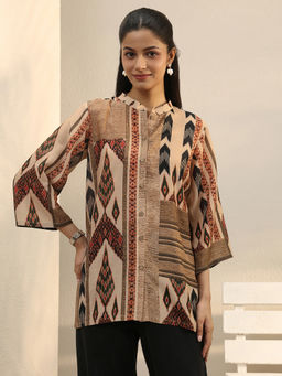 Libas - Multi-Color Ethnic Motif Printed Panelled Shirt