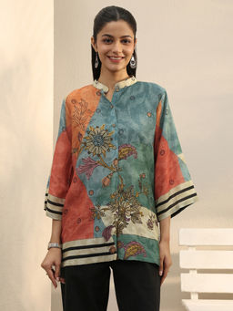 Libas - Multi Floral Printed Panelled Shirt