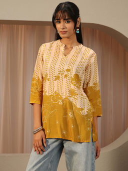 Libas - Multi-Color Floral Printed Straight Kurti