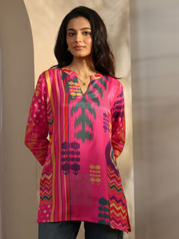 Libas - Multi Geometric Printed Straight Short Kurti