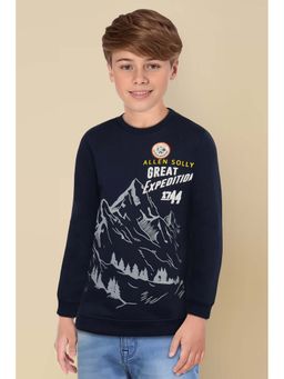 Allen Solly Junior - Allen Solly Boys Black Graphic Print Regular Fit Sweatshirt
