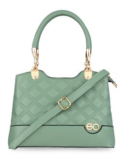 E2O - Fancy Green Textured Handbag With Detailing For Women's