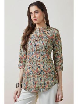 Soch - Women Green Geometric Regular Fit Kurti