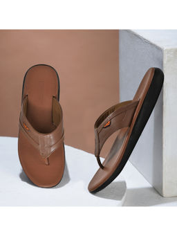 WOODLAND - Mens Camel Tan Casual Slip On Sandals