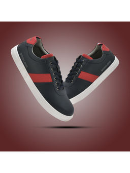 WOODLAND - Mens Navy Blue & Red Sports Walking Shoes