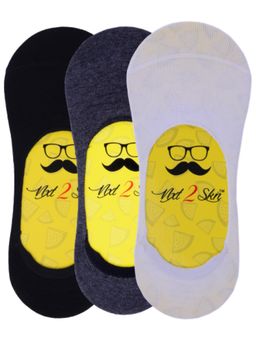 NEXT2SKIN - Mens Cotton Socks with Anti-Slip Silicon - Pack of 3 (Black:Dark Grey:White)