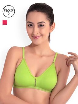 Floret - Pack of 2 Solid T Shirt Bra - Multi-Color