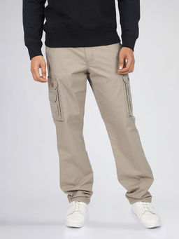 Lee - Men Light Grey Solid Cargo