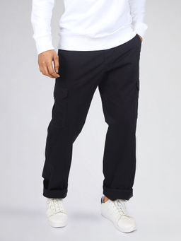 Lee - Men Black Solid Cargo