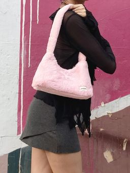 Pebbl Studio - Pink Marshmallow Baguette Handbag