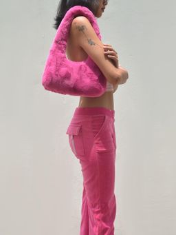 Pebbl Studio - Pink Baddie Hobo Baguette Handbag