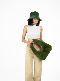 Pebbl Studio - Green Forest Hobo Baguette Handbag