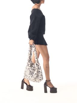 Pebbl Studio - Grey Cheetah Mini Hand Bag