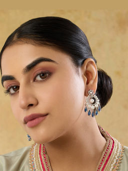 Indinoor - Blue Pair Of Piroz Zircon Danglers