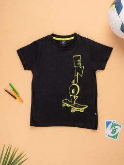 Purple United Kids - Boys Printed T-Shirt-Black