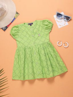 Purple United Kids - Girls Schiffley Dress-Green