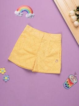Purple United Kids - Girls Schiffley Shorts-Light Yellow