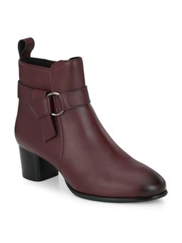 Delize - Cherry Solid Mid Heel Ankle Boots