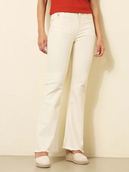 U.S. POLO ASSN. - High Rise Extreme Flared Fit Beige Jeans