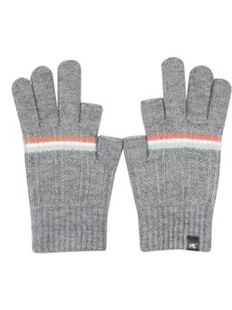 Monte Carlo - Women Wool Grey Self Design Gloves
