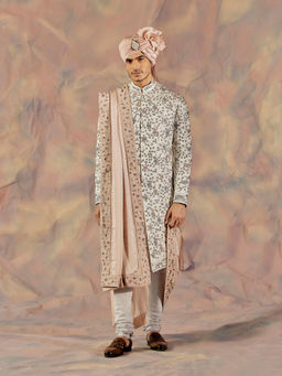 Jatin Malik - Silver Lining Sherwani (Set of 5)